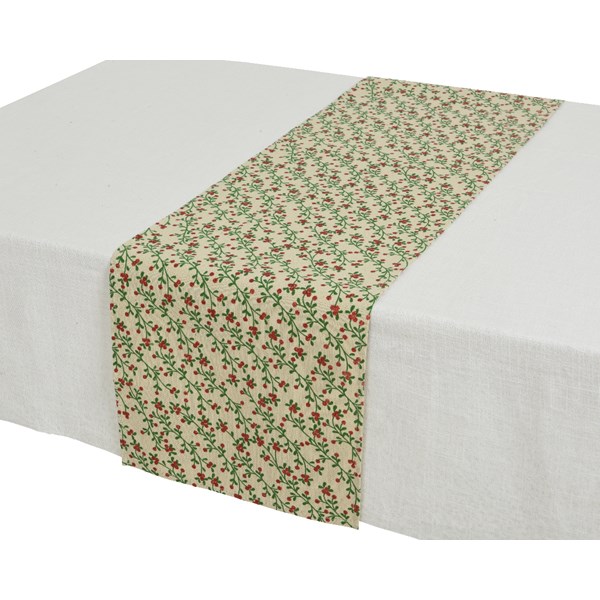 Ornament pentru masa - Tablerunner Polyester - Green-Red - mai multe modele | Kaemingk - 1 | YEO