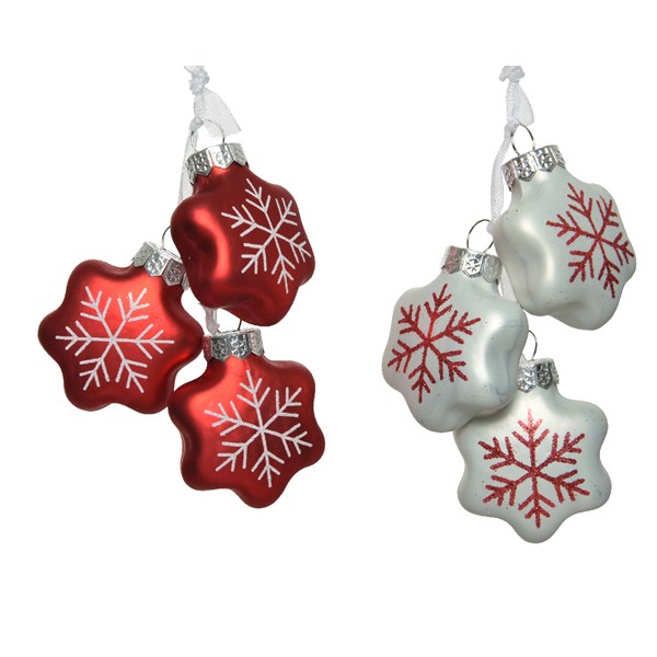 Decoratiune - Three Glass Snowflakes - mai multe culori | Kaemingk