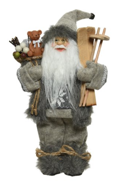 Figurina decorativa - Santa Polyester Sleigh Giftbag - Grey | Kaemingk