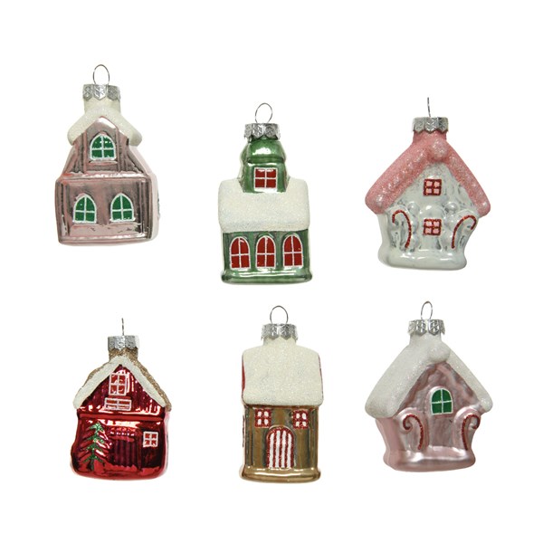 Decoratiune - Glass Christmas Houses - mai multe modele | Kaemingk