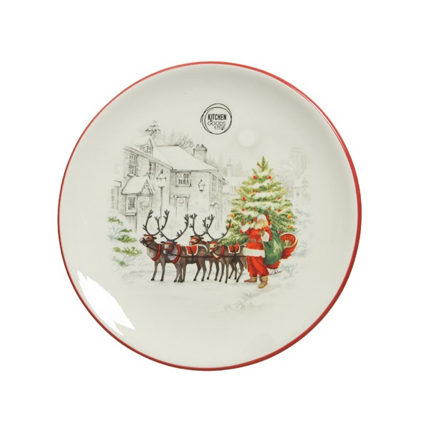 Farfurie - Dinner Plate Dolomite with Santa | Kaemingk