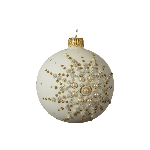 Glob decorativ - Bauble Glass Matt Snowflake | Kaemingk