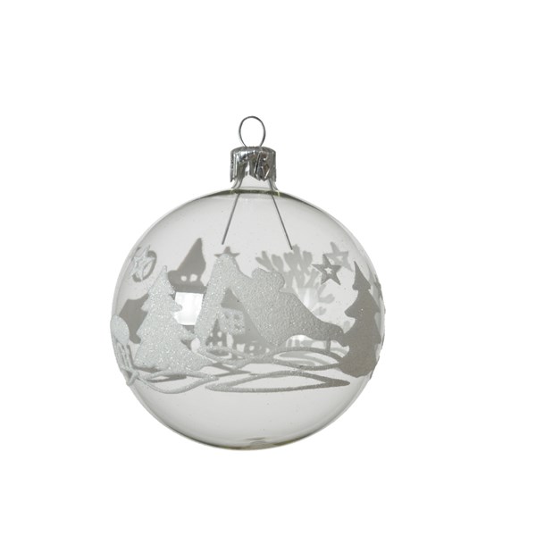 Glob decorativ - Bauble Glass Transparent Winter Scene | Kaemingk