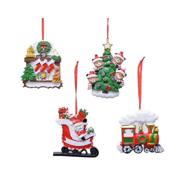 Ornament brad - Santa - Tree - Train - Fireplace - mai multe modele - pret pe bucata | Kaemingk