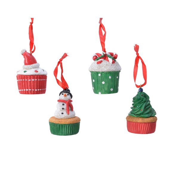 Decoratiune - Cupcakes - Santa Hat, Snowman, Candystick, Tree - mai multe modele | Kaemingk