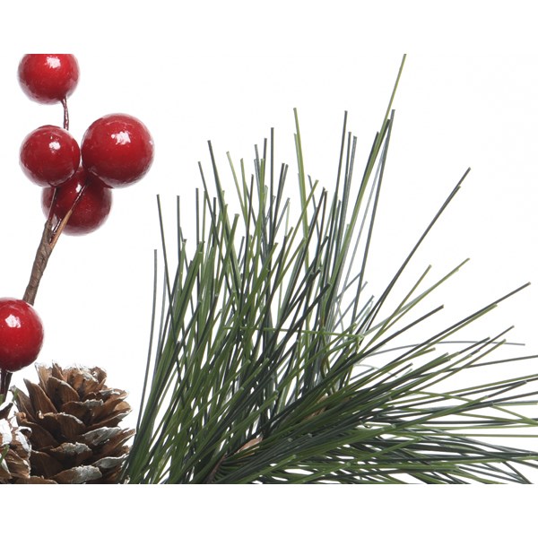 Ornament - Spray Plastic Foam Berries, Pinecones - Red | Kaemingk - 1 | YEO