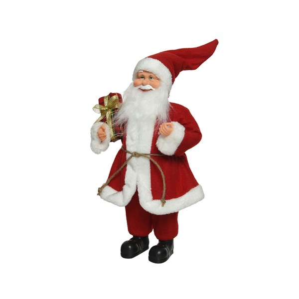 Figurina - Santa Polyester Gift - Red | Kaemingk