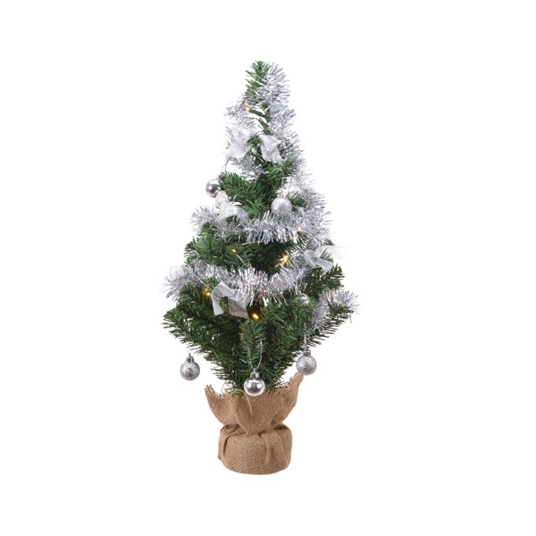 Decoratiune - Diy Mini Tree Silver Decoration Micro LED BO Indoor | Kaemingk