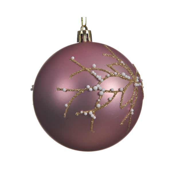 Glob decorativ - Bauble Shatterproof Matt, Enamel With Gold Glitter And Foam Bauble - mai multe modele | Kaemingk - 1 | YEO