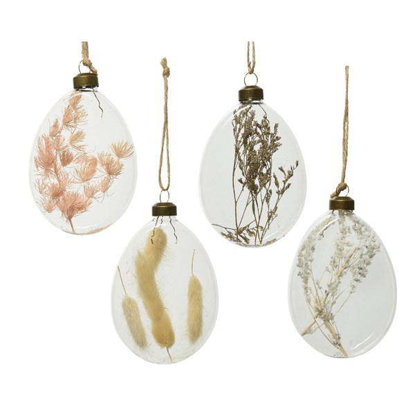 Glob - Disc Glass Dried Flowers Inside - mai multe modele | Kaemingk