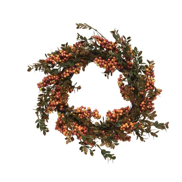 Decoratiune - Wreath Plastic Metallic Berries | Kaemingk