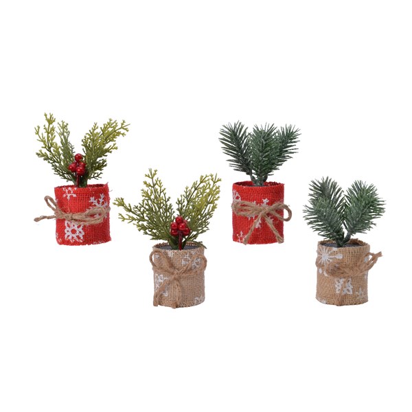 Decoratiune - Pine Spray Frost In Pot - mai multe modele | Kaemingk