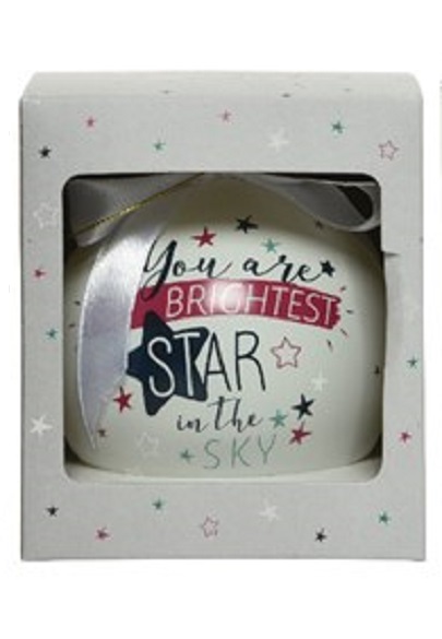 Glob decorativ - Bauble Glass Gift Text - Brightest Star | Kaemingk - 1 | YEO