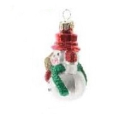 Decoratiune pentru brad - Figure Glass - Snowman - Om De Zapada Cu Palarie Rosie | Kaemingk