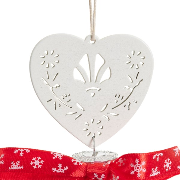 Glob decorativ - Bauble Glass - Felt White Snowflake - Fulg Alb Din Fetru | Kaemingk - 1 | YEO