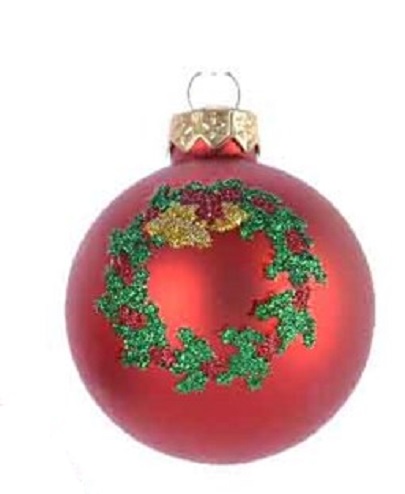 Glob decorativ - Bauble Glass Poinsettia Wreath - Coronita | Kaemingk