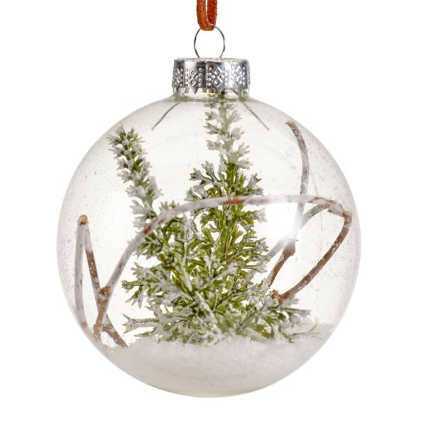 Glob decorativ - Bauble Glass Branches/Green - Molid | Kaemingk