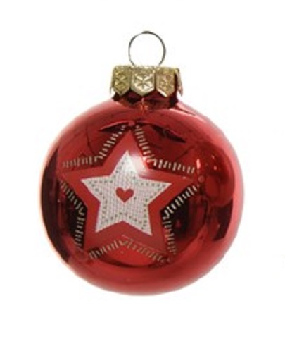 Glob decorativ - Bauble Glass Christmas Red - Star - Rosu / Stea | Kaemingk