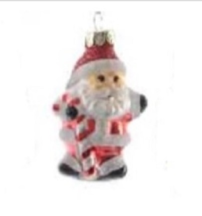 Decoratiune pentru brad - Figure Glass - Santa With Candy - Santa Cu Acadea | Kaemingk