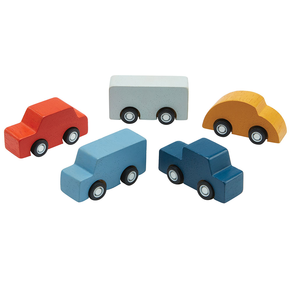 Set masinute - Mini Cars Set, 5 bucati | Plan Toys