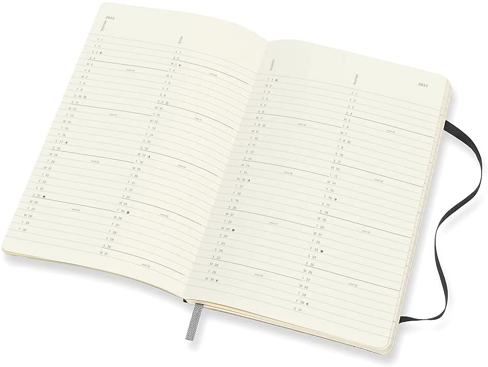 Agenda 2022 - 12-Month Monthly Planner - Large, Soft Cover - Black | Moleskine image5