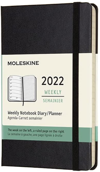 Agenda 2022 - 12-Month Weekly Planner - Pocket, Hard Cover - Black | Moleskine