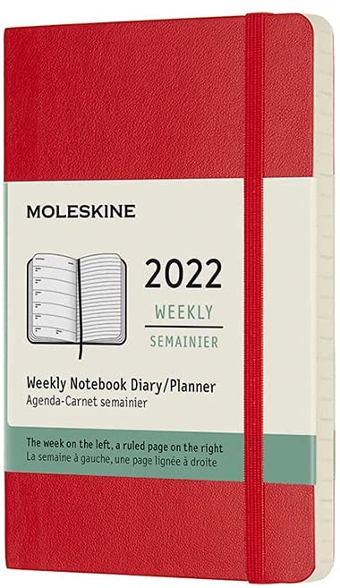 Agenda 2022 - 12-Month Weekly Planner - Pocket, Soft Cover - Scarlet Red | Moleskine
