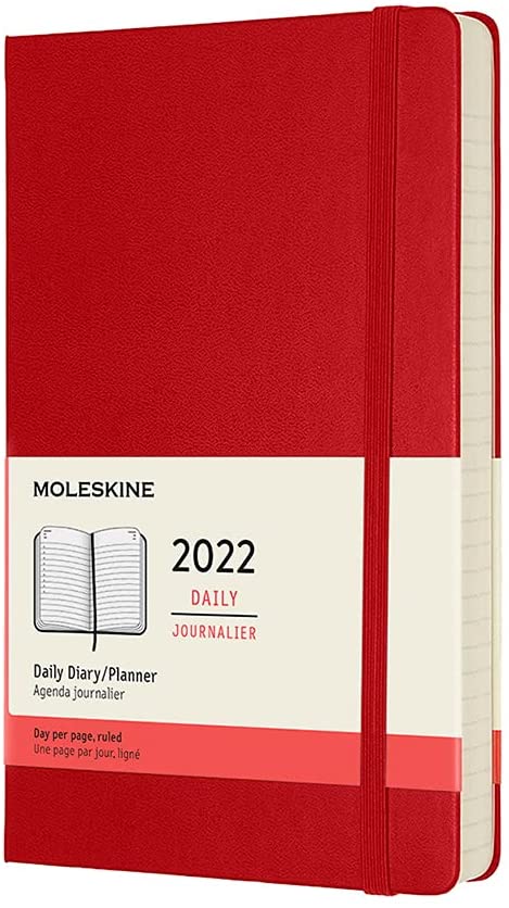 Agenda 2022 - 12-Month Daily Planner - Large, Hard Cover - Scarlet Red | Moleskine