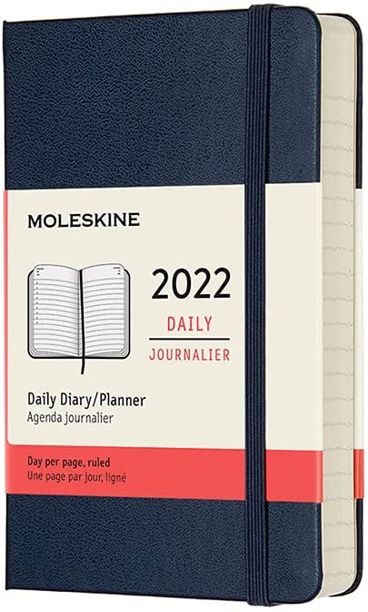 Agenda 2022 - 12-Month Daily Planner - Pocket, Hard Cover - Sapphire Blue | Moleskine