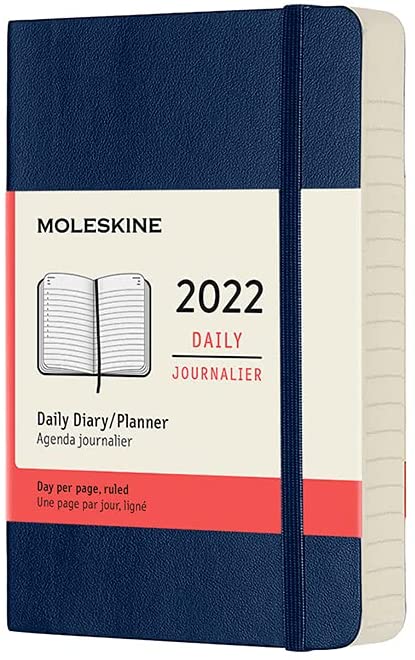 Agenda 2022 - 12-Month Daily Planner - Pocket, Soft Cover - Sapphire Blue | Moleskine