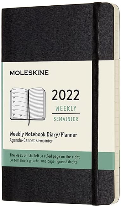 Agenda 2022 - 12-Month Weekly Planner - Pocket, Soft Cover - Black | Moleskine