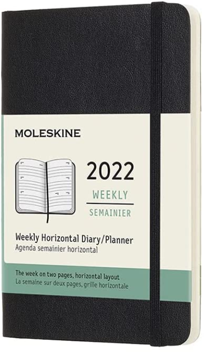 Agenda 2022 - 12-Month Weekly Horizontal Planner - Pocket, Soft Cover - Black | Moleskine