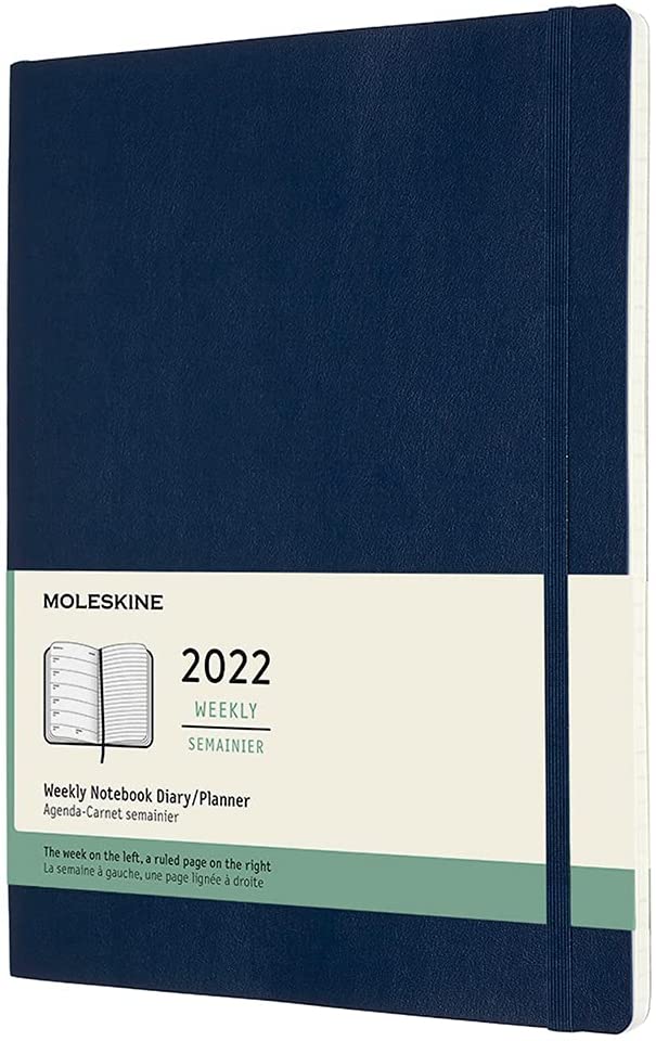 Agenda 2022 - 12-Month Weekly Planner - XL, Soft Cover - Sapphire Blue | Moleskine