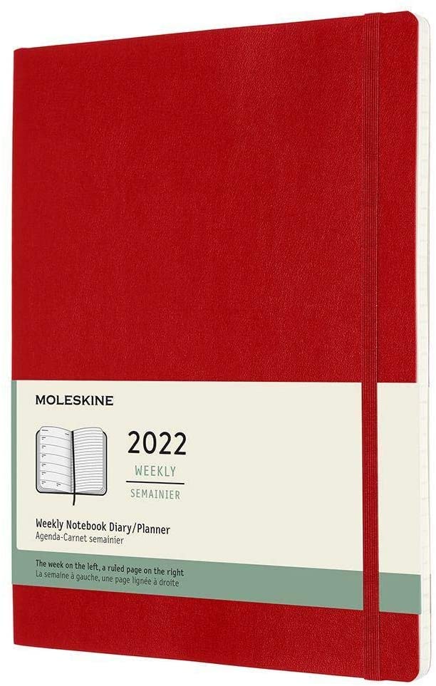 Agenda 2022 - 12-Month Weekly Planner - XL, Soft Cover - Scarlet Red | Moleskine