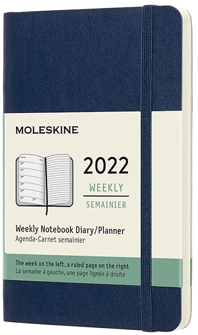 Agenda 2022 - 12-Month Weekly Planner - Pocket, Soft Cover - Sapphire Blue | Moleskine
