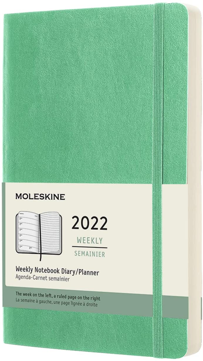 Agenda 2022 - 12-Month Weekly Planner - Large, Soft Cover - Ice Green | Moleskine