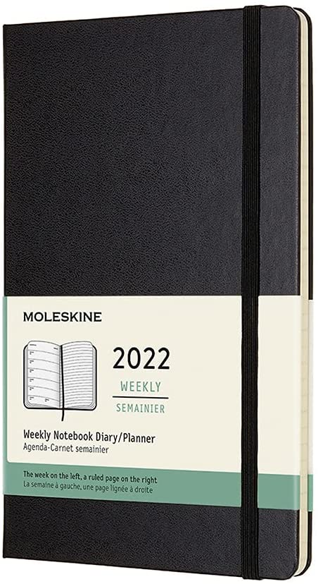 Agenda 2022 - 12-Month Weekly Planner - Large, Hard Cover - Black | Moleskine