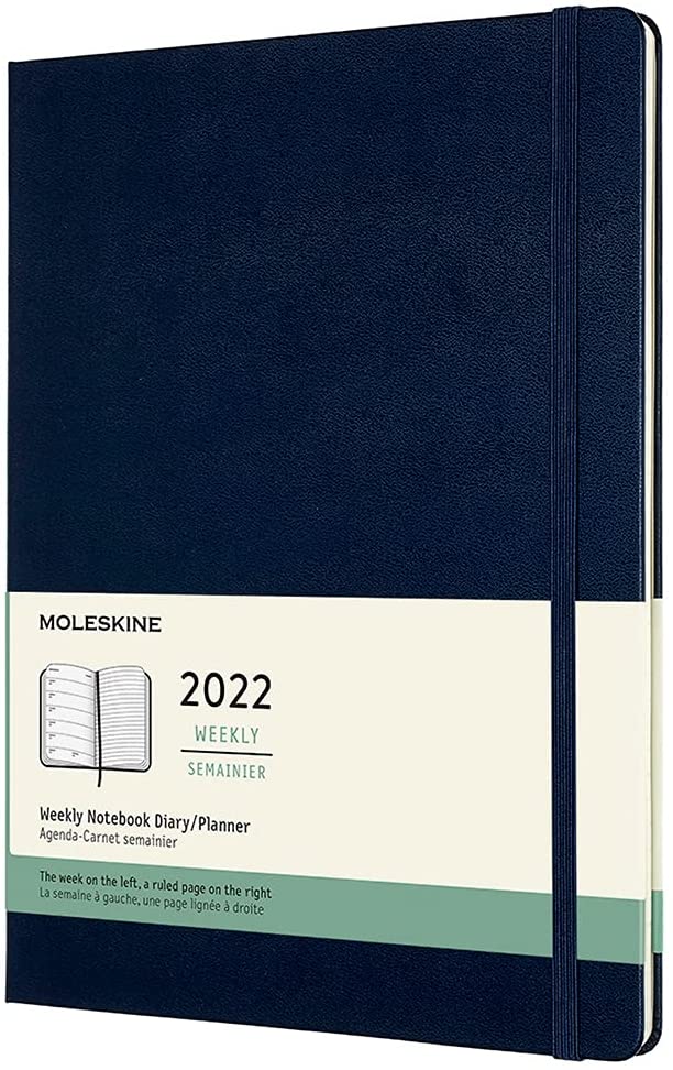 Agenda 2022 - 12-Month Weekly Planner - XL, Hard Cover - Sapphire Blue | Moleskine