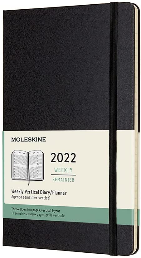 Agenda 2022 - 12-Month Weekly Vertical Planner - Large, Hard Cover - Black | Moleskine