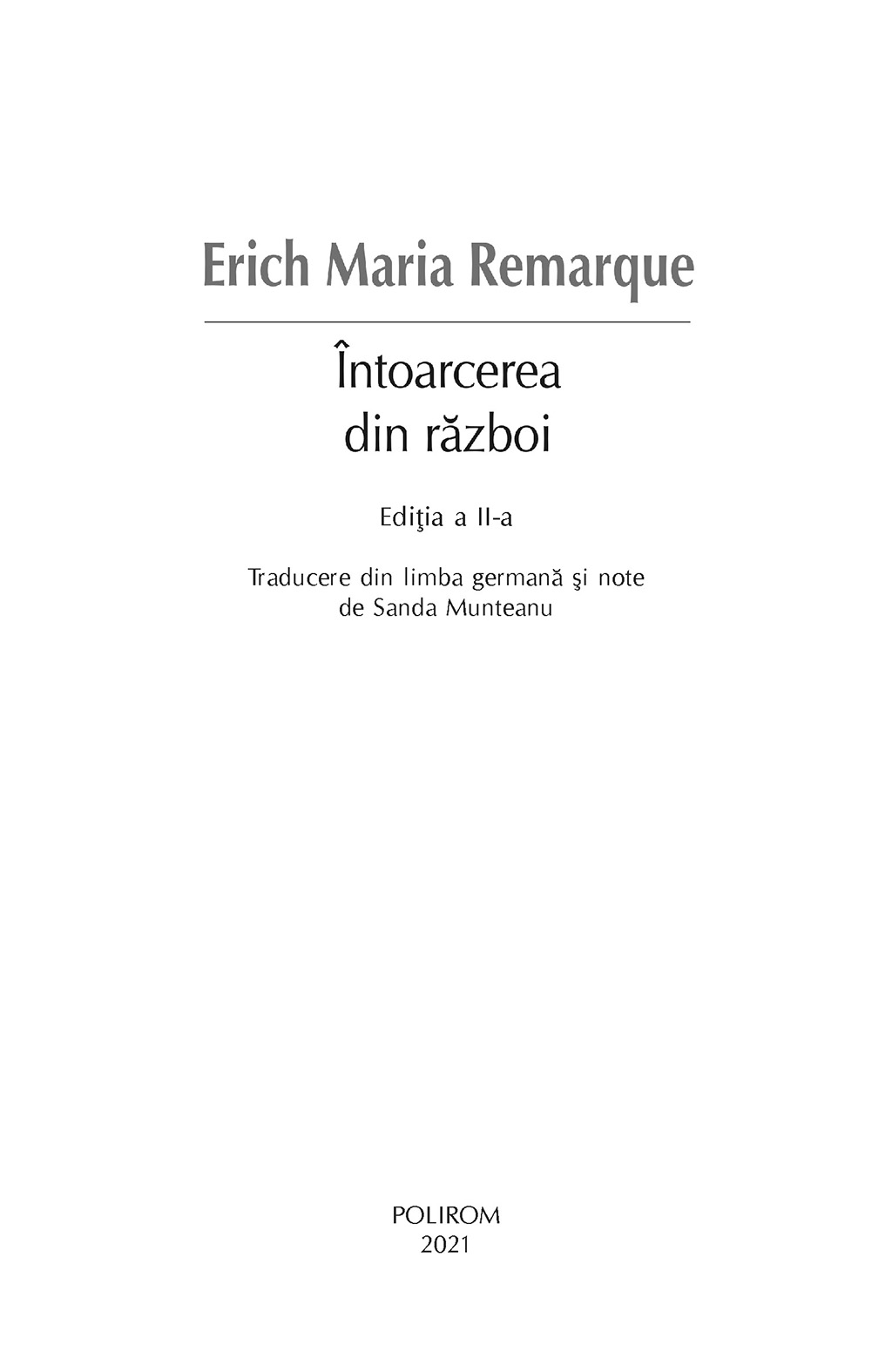 Intoarcerea din razboi | Erich Maria Remarque - 2 | YEO