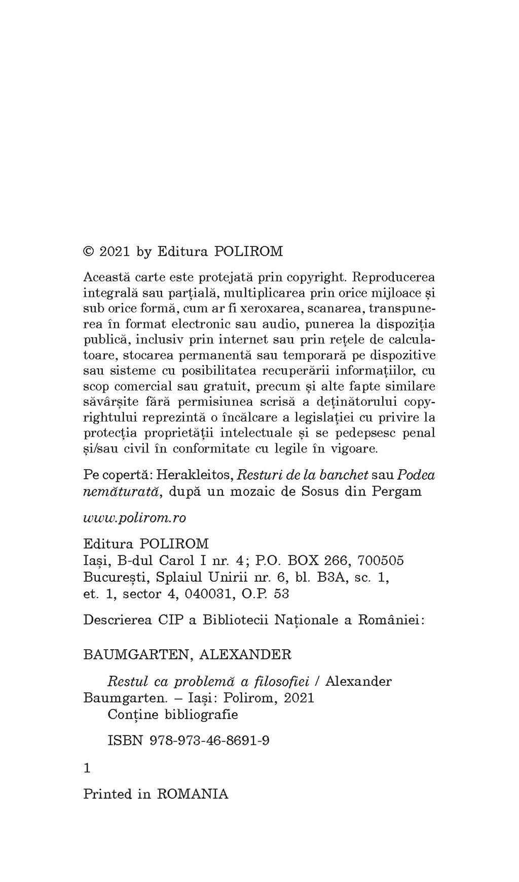 Restul ca problema a filosofiei | Alexander Baumgarten - 2 | YEO