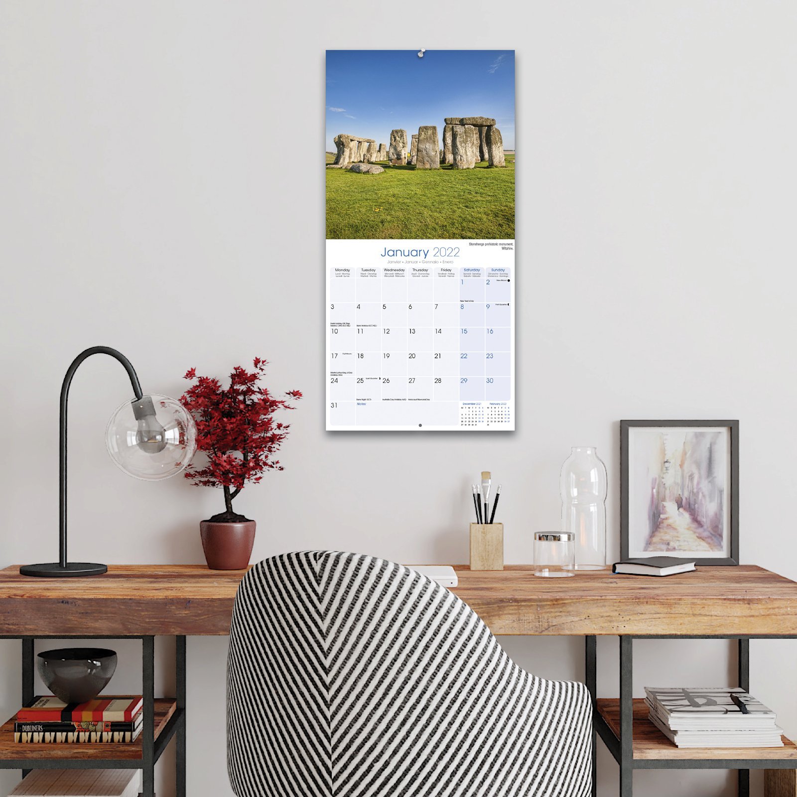 Calendar de perete 2022 - England | Avonside Publishing Ltd - 2 | YEO