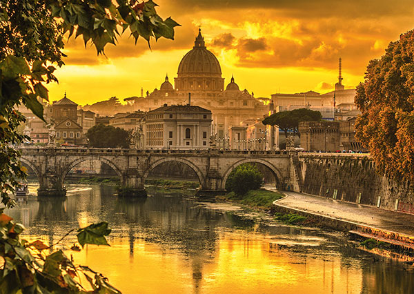 Puzzle 1000 de piese - Golden Light Over Rome | Schmidt - 1