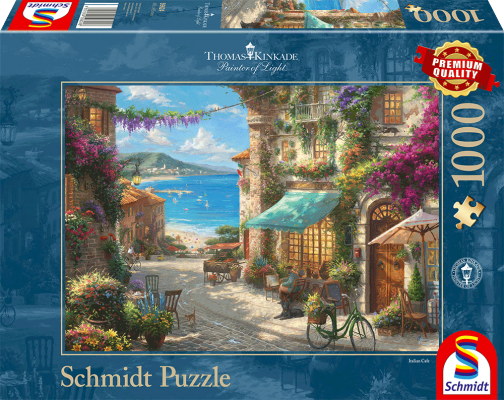 Puzzle 1000 de piese - Thomas Kinkade - Cafe on The Italien Riviera | Schmidt