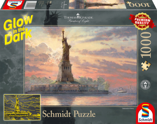 Puzzle 1000 de piese - Thomas Kinkade - Statue of Liberty in The Twilight | Schmidt - 1