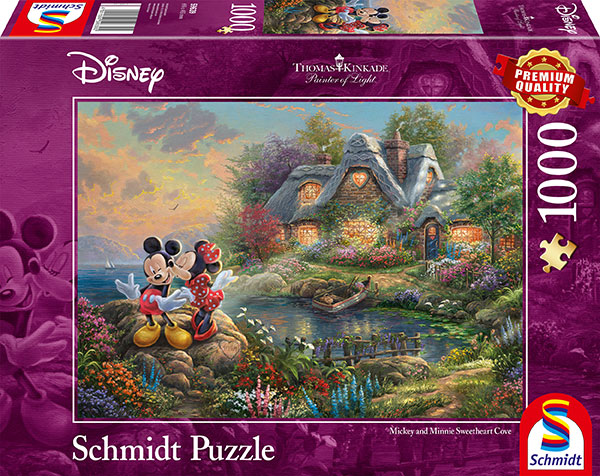 Puzzle 1000 de piese - Thomas Kinkade - Disney - Sweethearts Mickey and Minnie | Schmidt