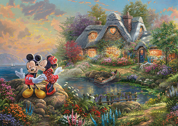 Puzzle 1000 de piese - Thomas Kinkade - Disney - Sweethearts Mickey and Minnie | Schmidt