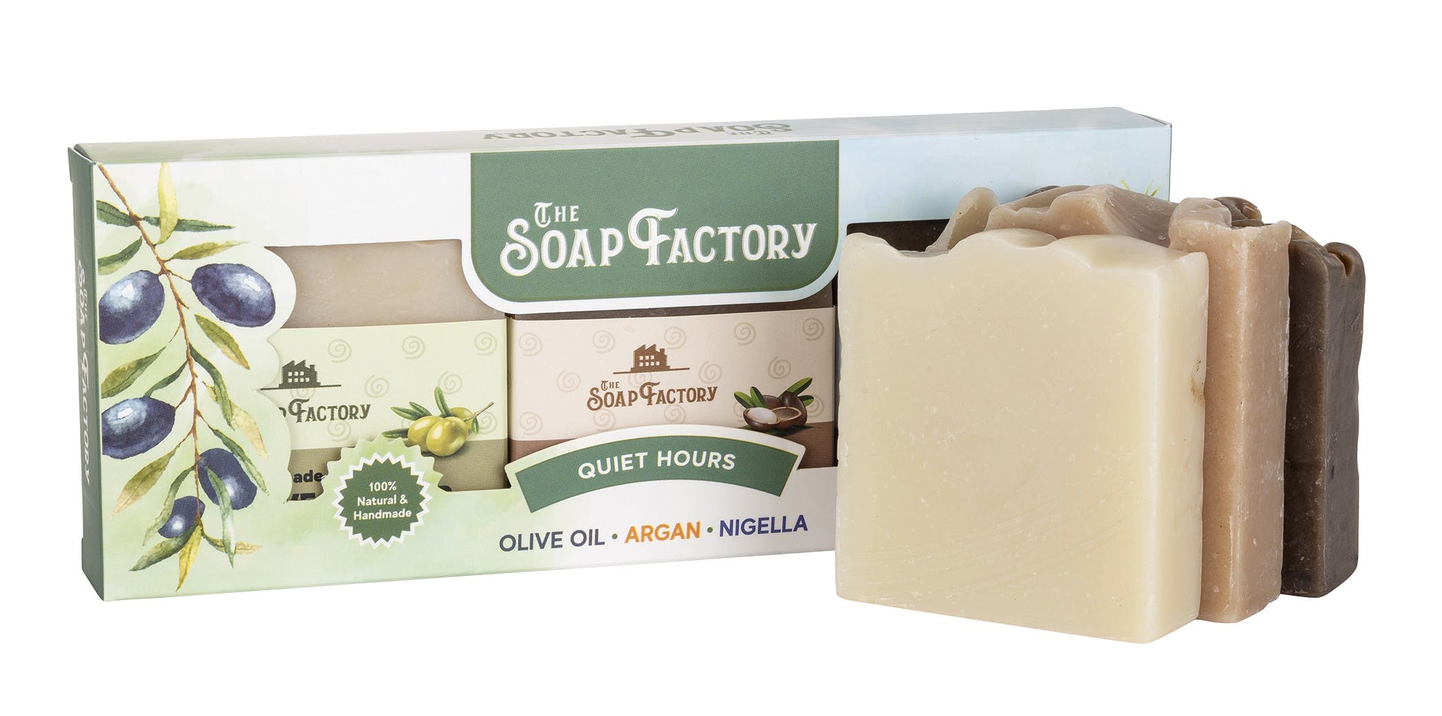 Set 3 Sapunuri Naturale cu Argan, Ulei de Masline si Ulei de Chimion | The Soap Factory
