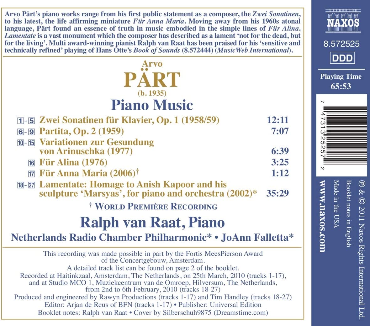 Part: Piano Music | Ralph van Raat, Netherlands Radio Chamber Philharmonic, JoAnn Falletta