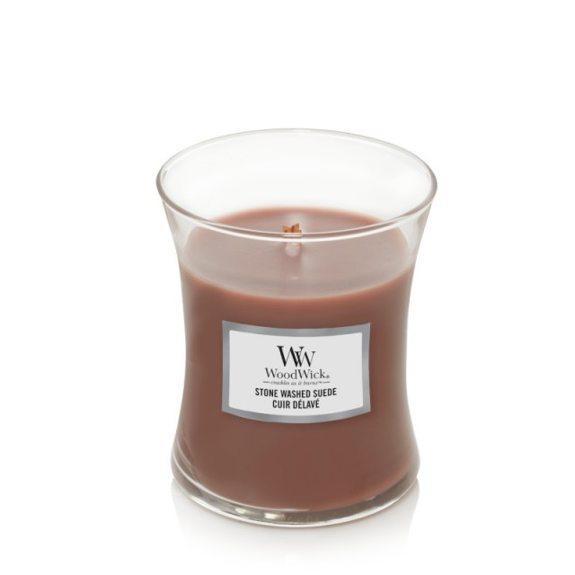 Lumanare parfumata - Stone Washed Suede, Medium Jar | WoodWick - 1 | YEO